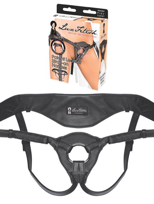 Lux Fetish Leather Strap-On Harness - Black